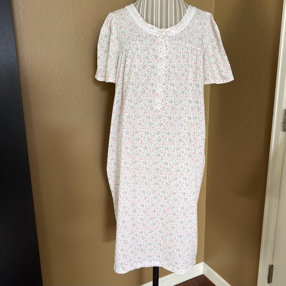 Vintage Fundamentals Floral Nightgown House Dress Cottagecore Cotton Size 1X